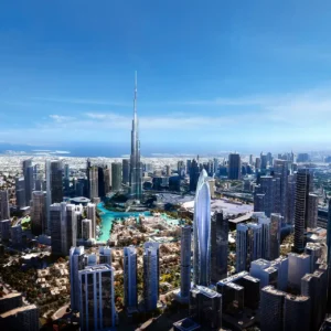 Mercedes-Benz Places by Binghatti tower overlooking Downtown Dubai skyline with Burj Khalifa and waterfront views in Dubai - Presented by Tohid Fetrat