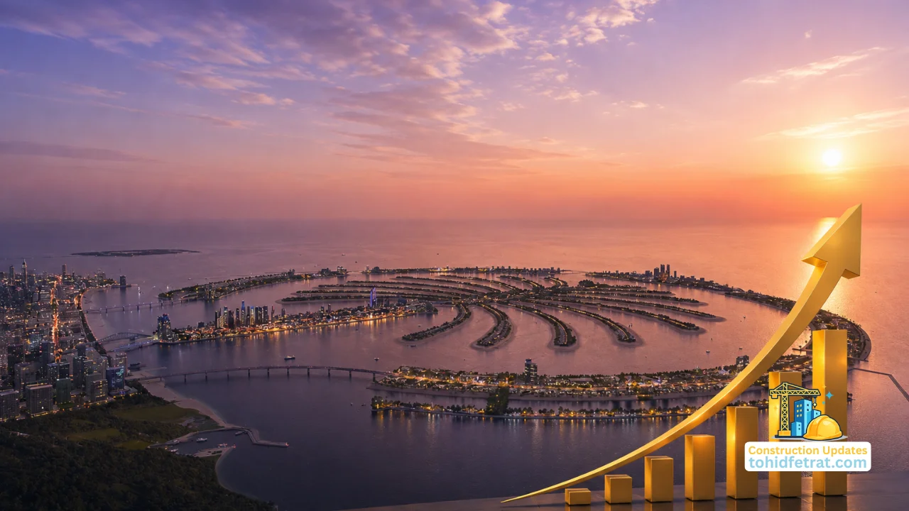 Palm Jumeirah coastal skyline and island expansion featured in Nakheel Coastal and Island Development Expansion in Dubai Presented by Tohid Fetrat