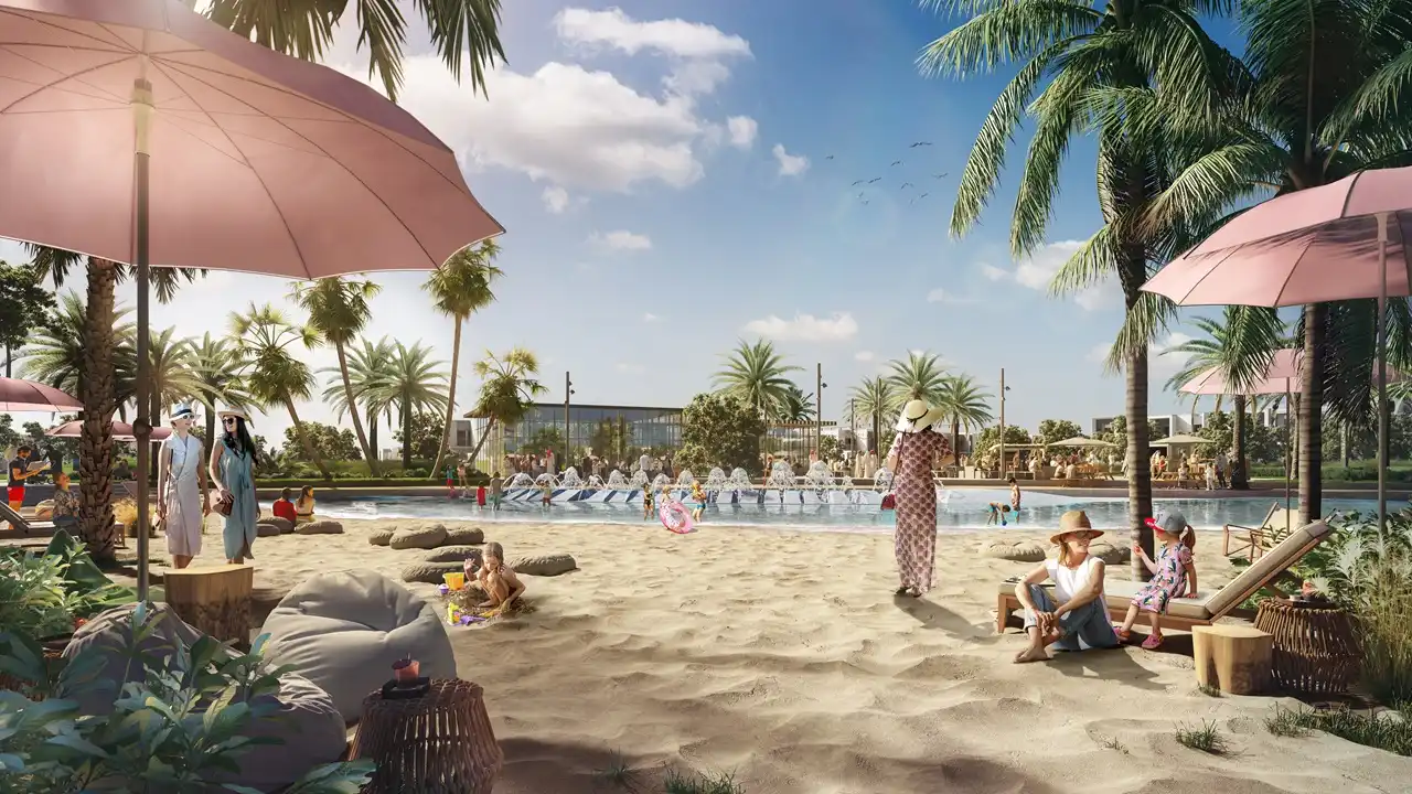 NARA at The Valley by Emaar lagoon beach and resort style leisure amenities in Dubai - Presented by Tohid Fetrat