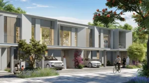 NARA at The Valley by Emaar modern townhouse facade and landscaped streetscape in Dubai - Presented by Tohid Fetrat