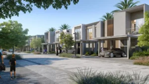 NARA at The Valley by Emaar townhouse streetscape and landscaped community in Dubai - Presented by Tohid Fetrat
