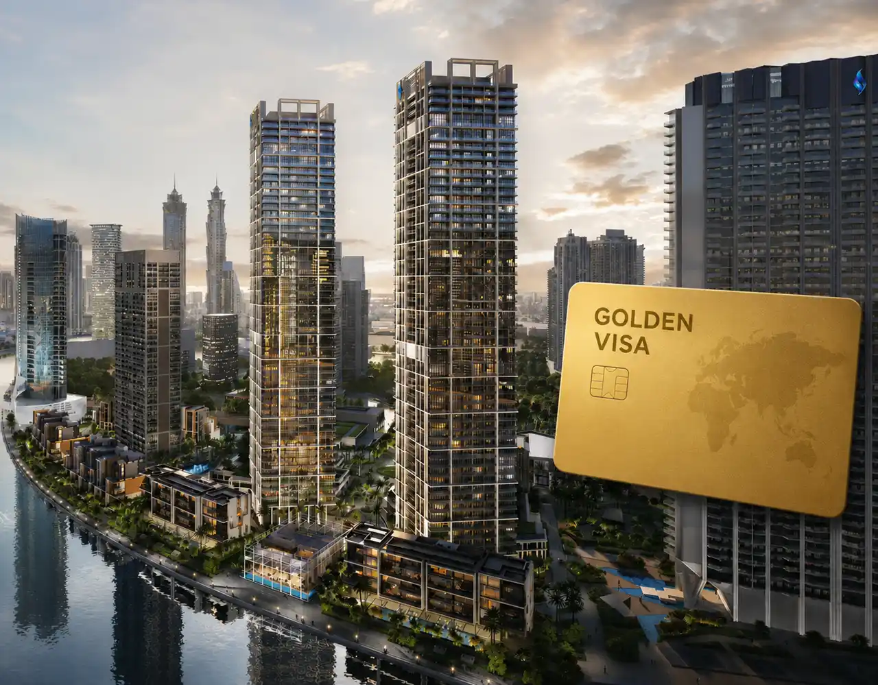 Peninsula Four The Plaza in Business Bay Dubai with UAE Golden Visa investment concept Presented by Tohid Fetrat