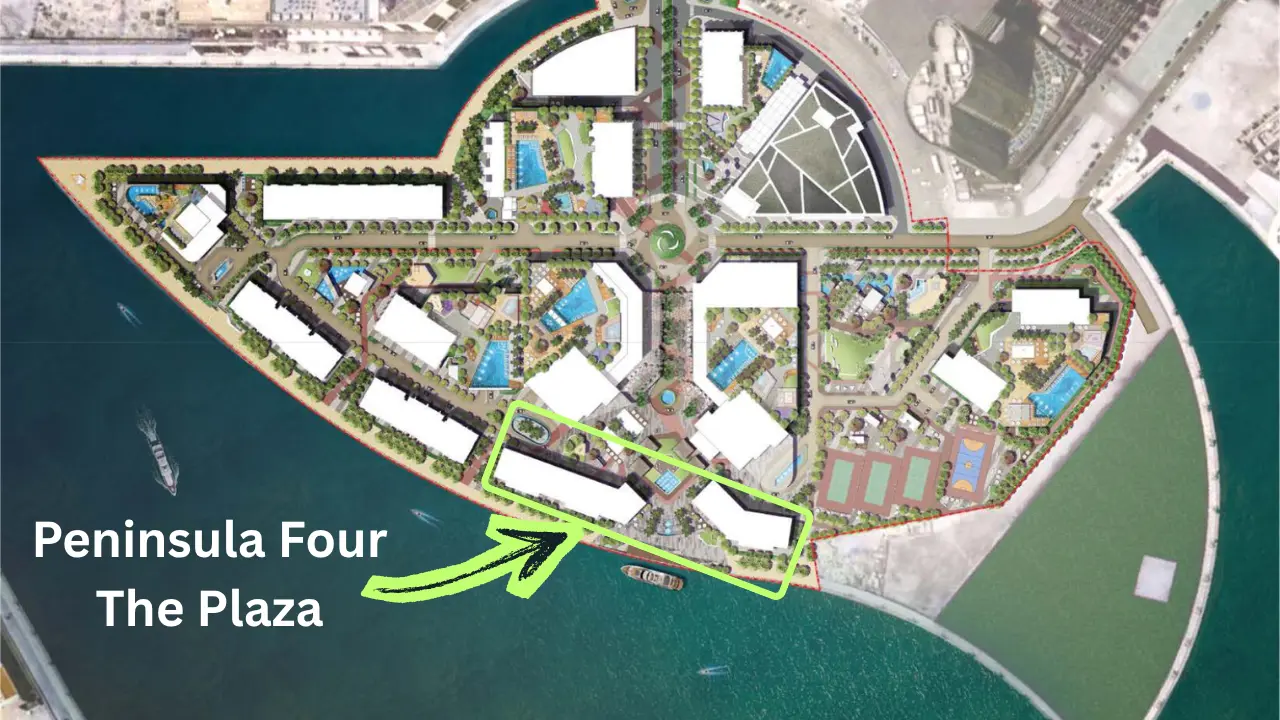 Peninsula Four The Plaza by Select Group location within the Peninsula master community in Business Bay Dubai Presented by Tohid Fetrat