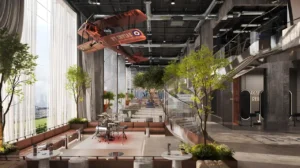RAW District by Imtiaz in Downtown Jebel Ali creative lobby and lifestyle amenities space with artistic interiors, lounge seating, and modern design elements in Dubai - Presented by Tohid Fetrat