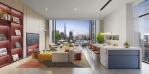 Rove Home Downtown Dubai by IRTH Development 2 bedroom residence with open plan living dining area and Burj Khalifa views in Dubai Presented by Tohid Fetrat