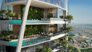 Safa One by DAMAC in Safa Park luxury sky pool residences with landscaped terraces overlooking Dubai skyline - Presented by Tohid Fetrat