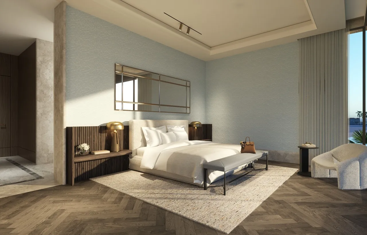 Six Senses Residences The Palm by Select Group luxury bedroom interior with elegant finishes in Dubai - Presented by Tohid Fetrat
