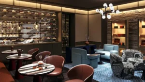 Six Senses Residences The Palm by Select Group private lounge and wine display interior in Dubai - Presented by Tohid Fetrat