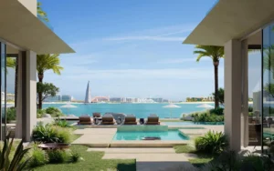 Six Senses Residences The Palm by Select Group private pool terrace with waterfront views in Dubai - Presented by Tohid Fetrat