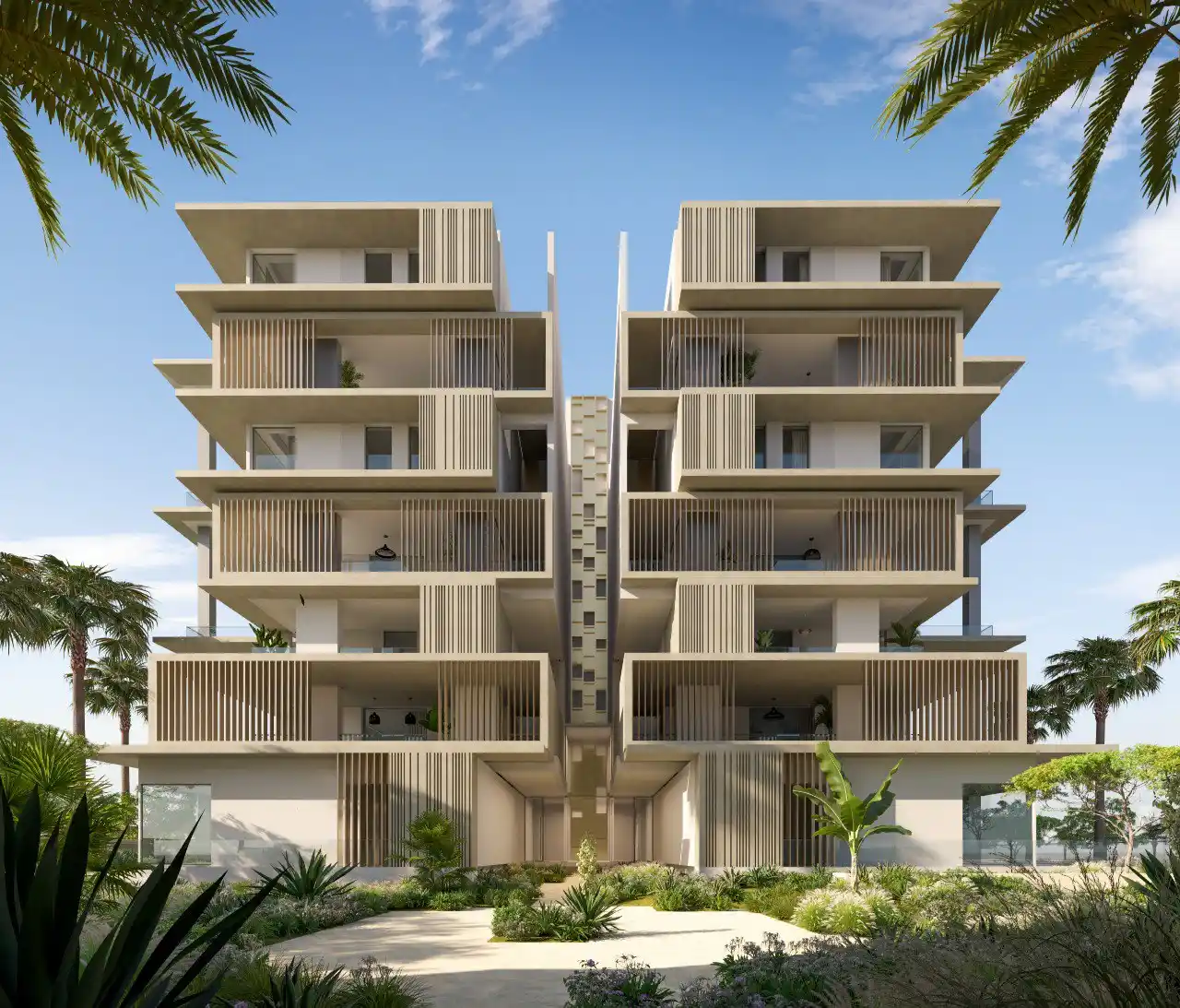 Six Senses Residences The Palm by Select Group residential building exterior with contemporary architecture in Dubai - Presented by Tohid Fetrat