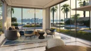 Six Senses Residences The Palm by Select Group luxury waterfront living space with garden and pool views in Dubai - Presented by Tohid Fetrat