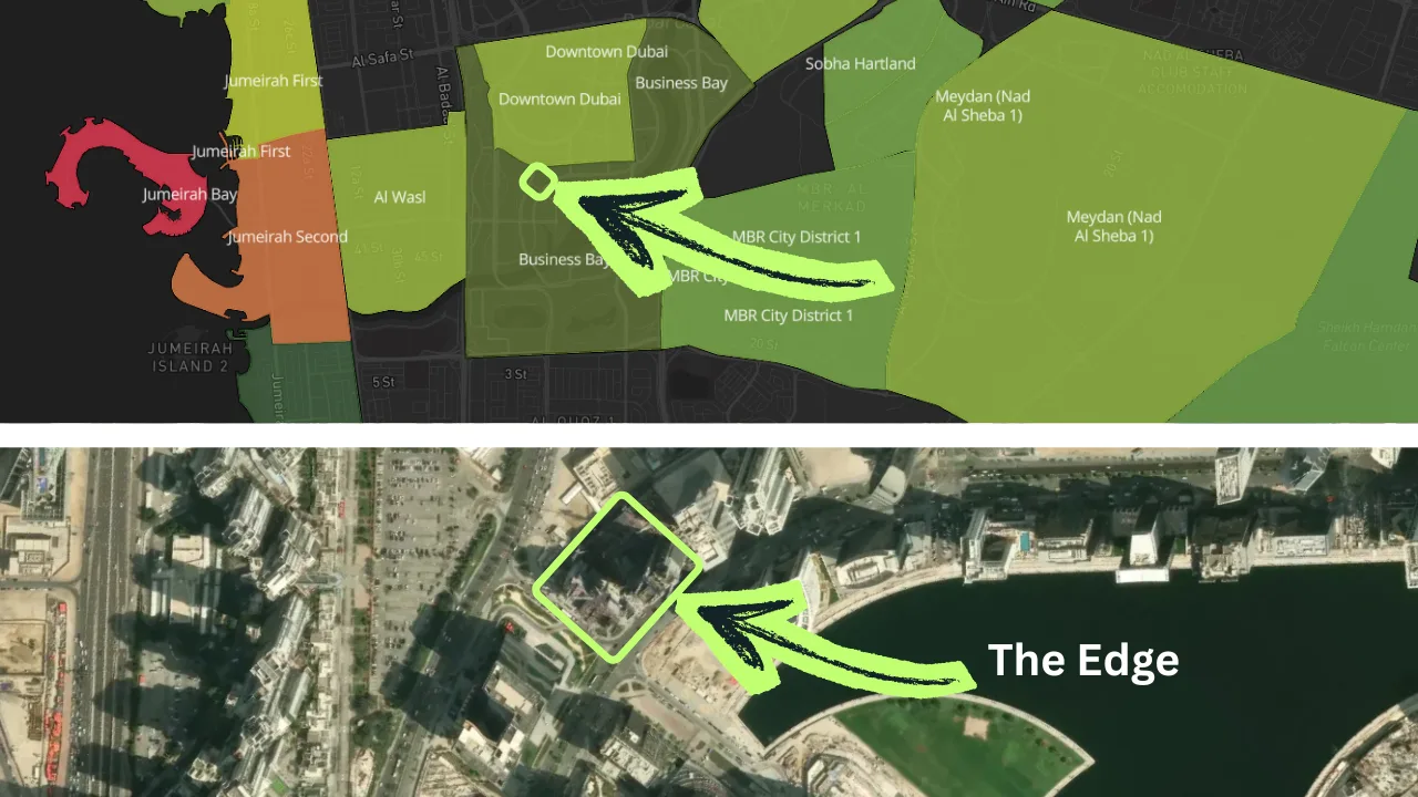 The Edge by Select Group location within Business Bay near Dubai Canal in Dubai - Presented by Tohid Fetrat