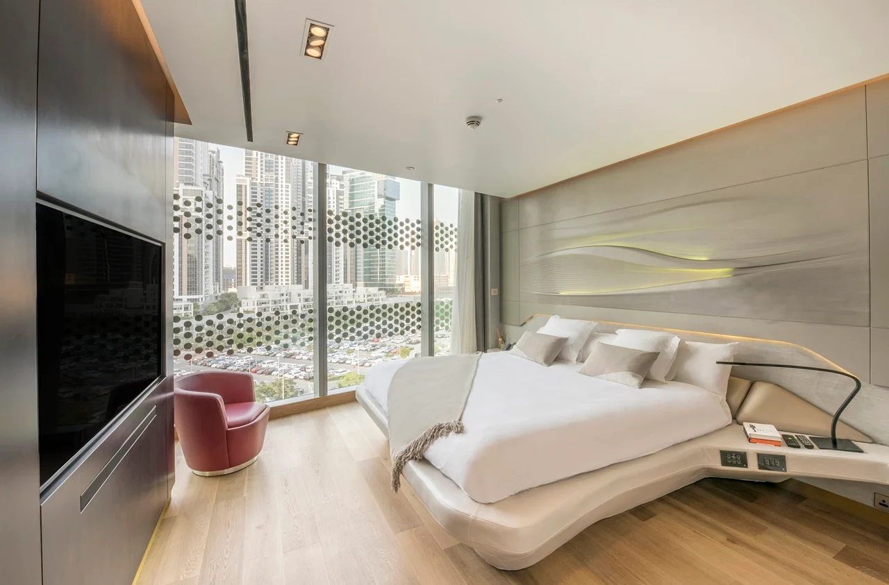 The Opus Residences by OMNIYAT luxury 1 bedroom interior with floor to ceiling windows in Dubai - Presented by Tohid Fetrat