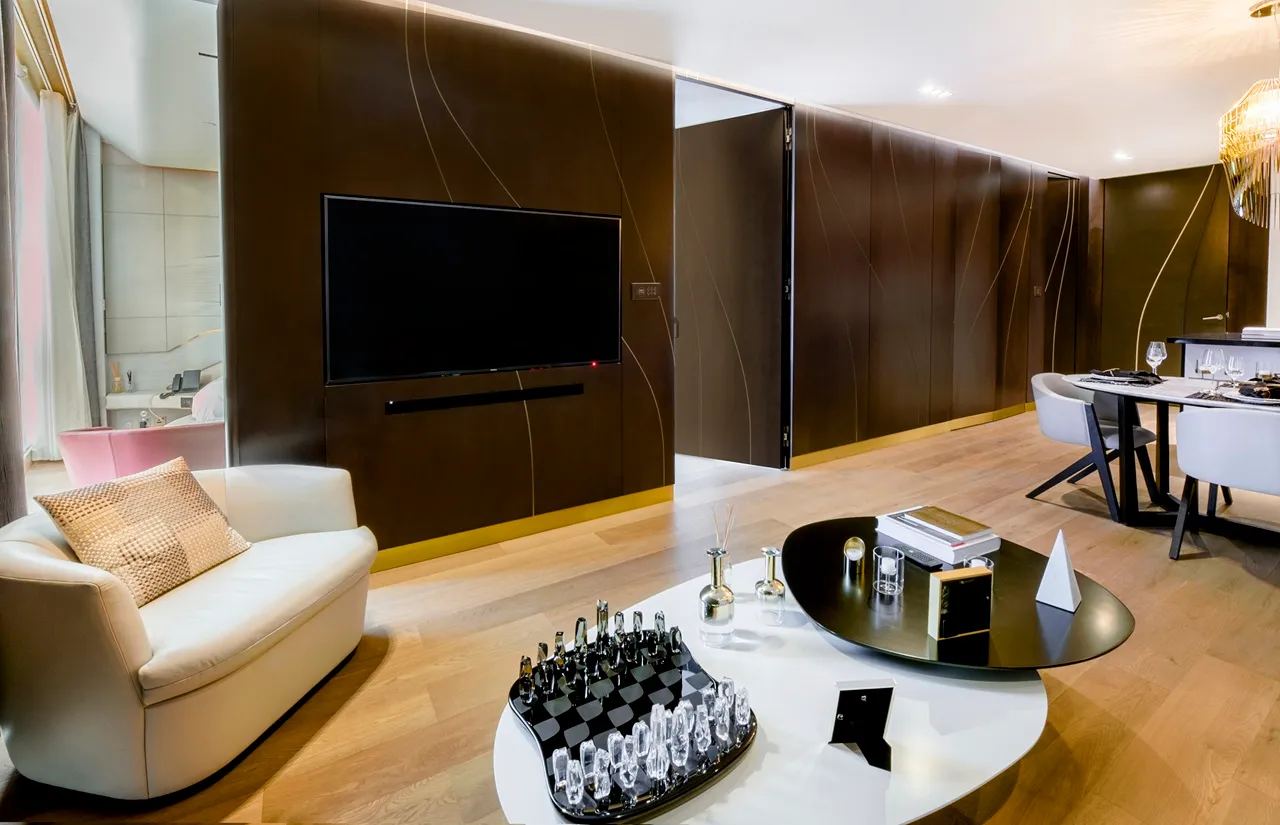 The Opus Residences by OMNIYAT luxury 1 bedroom lounge area interior in Dubai - Presented by Tohid Fetrat