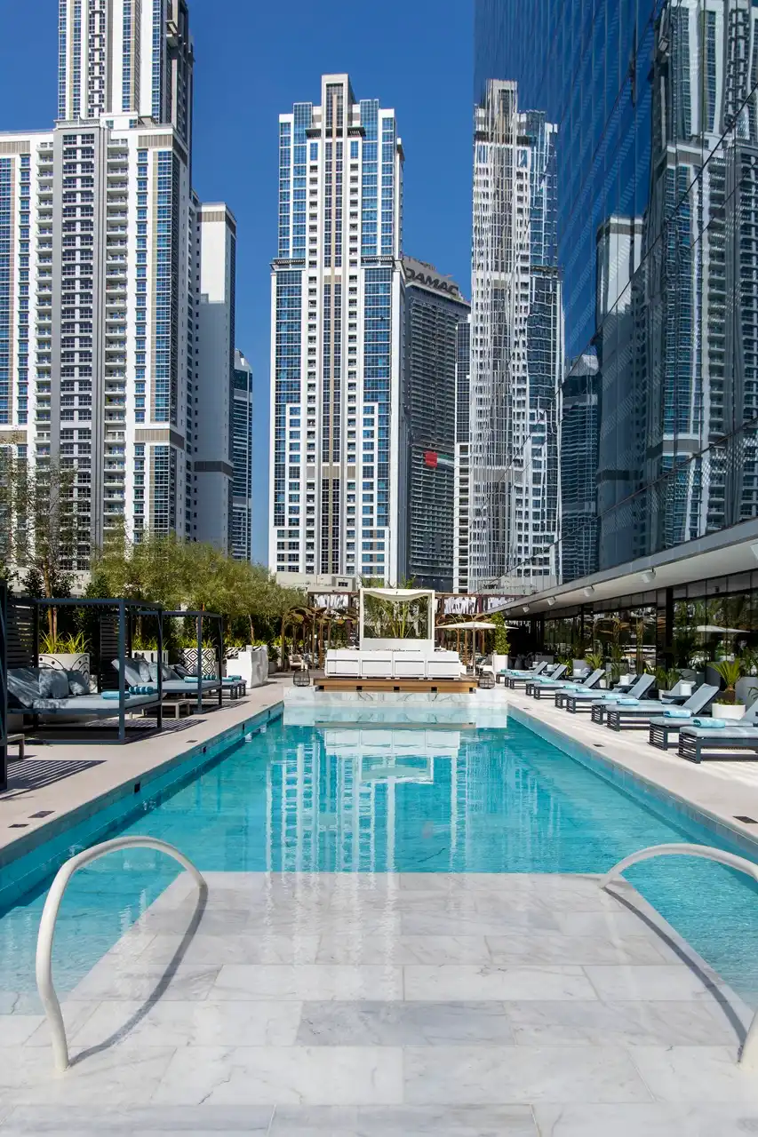 Infinity swimming pool at The Opus Residences by OMNIYAT in Business Bay Dubai - Presented by Tohid Fetrat