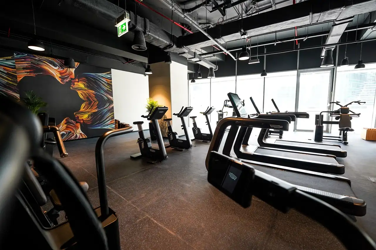 The Opus Residences by OMNIYAT modern fitness gym interior in Dubai - Presented by Tohid Fetrat