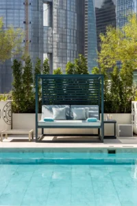 Private poolside cabana at The Opus Residences by OMNIYAT in Dubai - Presented by Tohid Fetrat