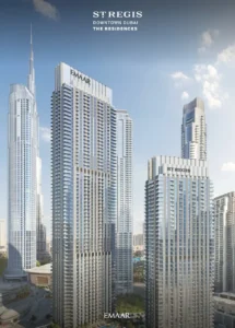 The St. Regis Residences Downtown Dubai by Emaar twin residential towers with contemporary architecture and Burj Khalifa skyline views in Dubai - Presented by Tohid Fetrat