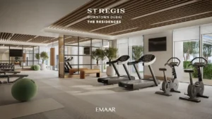 The St. Regis Residences Downtown Dubai by Emaar fitness center with modern gym equipment and wellness facilities in Dubai - Presented by Tohid Fetrat