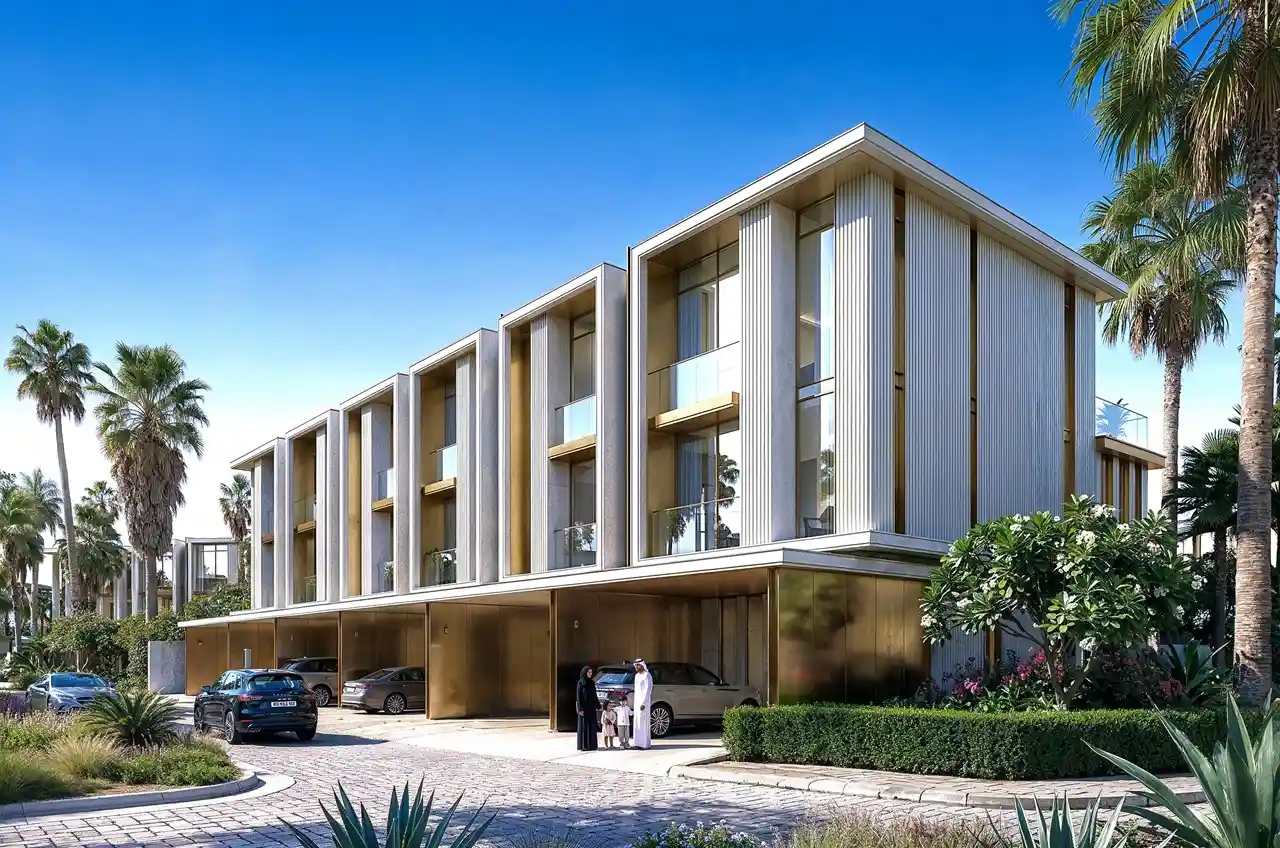 Tilal Binghatti Grand Villa by Binghatti modern villa façade with tropical landscaping and contemporary architecture in Dubai - Presented by Tohid Fetrat