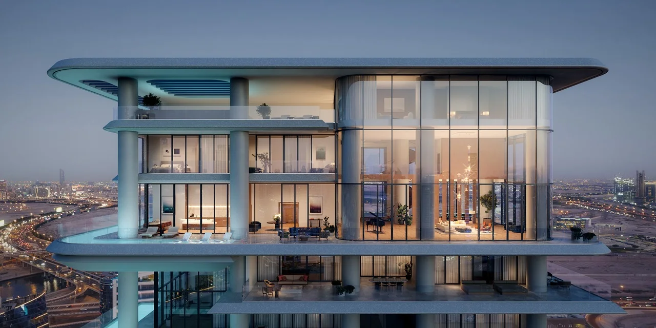 VELA by OMNIYAT luxury penthouse residence during construction update March 2026 in Dubai Presented by Tohid Fetrat