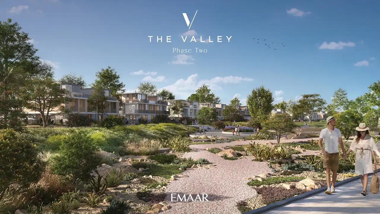 Velora 2 at The Valley by Emaar landscaped garden pathways with contemporary residences and green open spaces in Dubai - Presented by Tohid Fetrat