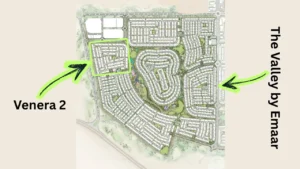 Velora 2 at The Valley by Emaar masterplan map showing the project location within The Valley community in Dubai - Presented by Tohid Fetrat