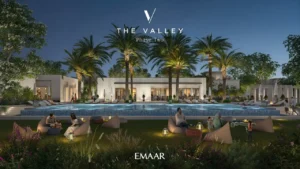 Velora 2 at The Valley by Emaar luxury pool and clubhouse surrounded by palm trees and landscaped gardens in Dubai - Presented by Tohid Fetrat
