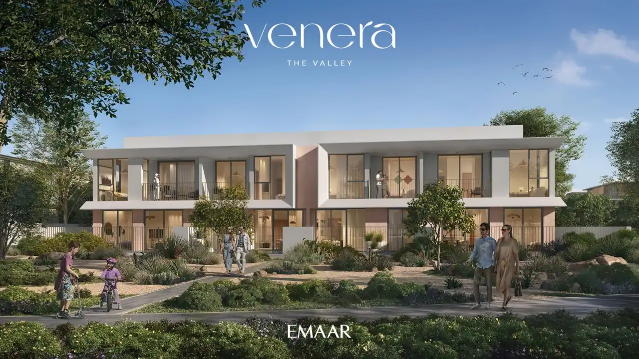 Venera at The Valley by Emaar contemporary townhouses surrounded by landscaped pathways and green community spaces in Dubai - Presented by Tohid Fetrat