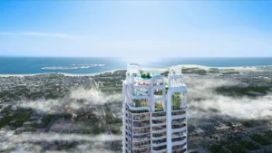 Volta by DAMAC in Downtown Dubai rooftop sky pool and leisure deck with panoramic city and Gulf views in Dubai - Presented by Tohid Fetrat