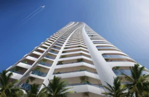 Volta by DAMAC in Downtown Dubai architectural tower façade with curved balconies and contemporary design in Dubai - Presented by Tohid Fetrat