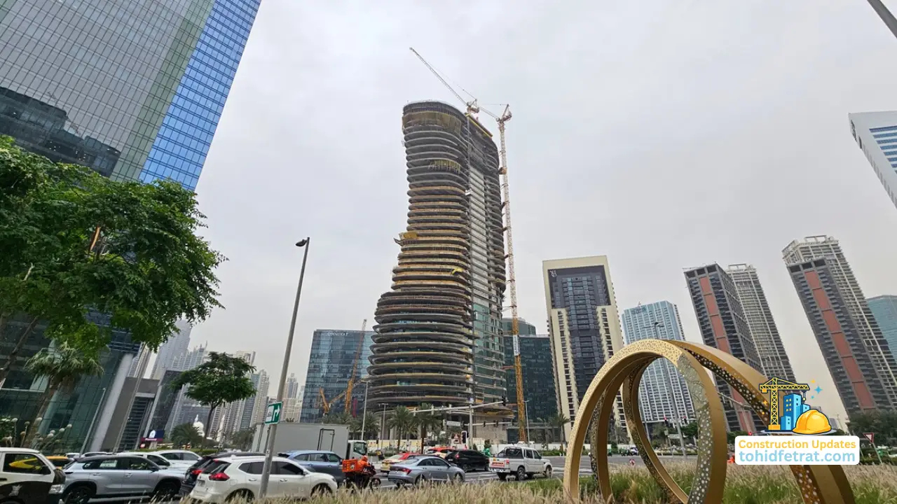Active Binghatti tower construction and structural progress featured in Why Binghatti Construction Updates Matter for Property Buyers Presented by Tohid Fetrat