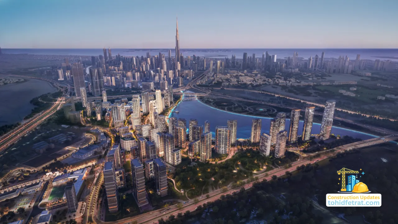 Aerial skyline and waterfront masterplan view featured in Why Dubai Design District d3 Construction Updates Matter for Dubai Property Investors Presented by Tohid Fetrat