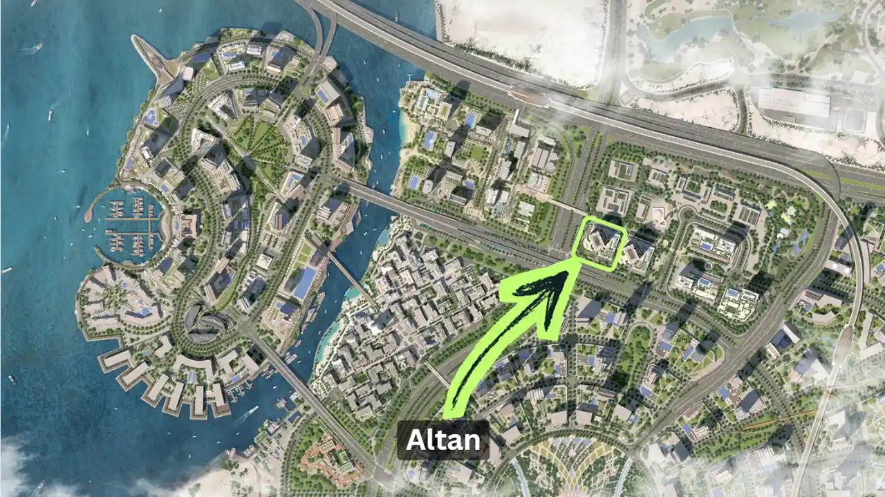 Altan at Dubai Creek Harbour by Emaar Properties location within Dubai Creek Harbour master community map in Dubai - Presented by Tohid Fetrat
