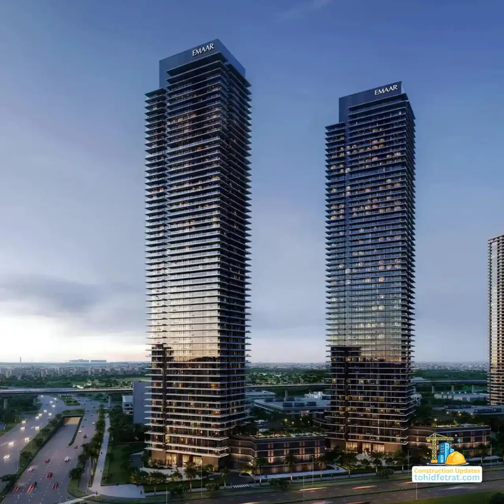 Altan at Dubai Creek Harbour by Emaar Properties construction updates featuring the residential tower exterior and architectural progress in Dubai - Presented by Tohid Fetrat