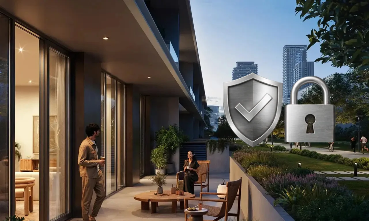 Altan at Dubai Creek Harbour by Emaar Properties escrow account security illustration featuring payment protection and secure transaction symbols in Dubai - Presented by Tohid Fetrat
