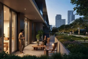 Altan at Dubai Creek Harbour by Emaar Properties private ground floor terrace with landscaped surroundings and park views in Dubai - Presented by Tohid Fetrat