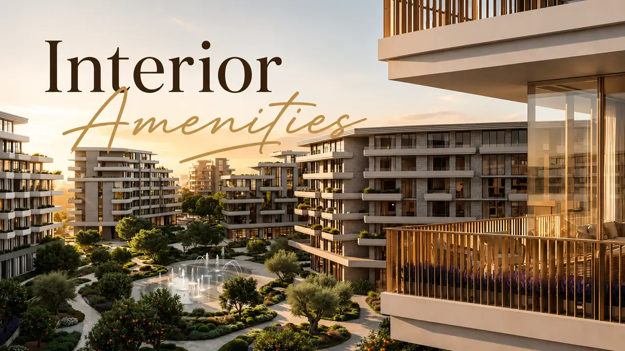 Arancia at The Yards by Beyond Developments interior amenities overlooking landscaped gardens and residential community spaces in Dubai - Presented by Tohid Fetrat