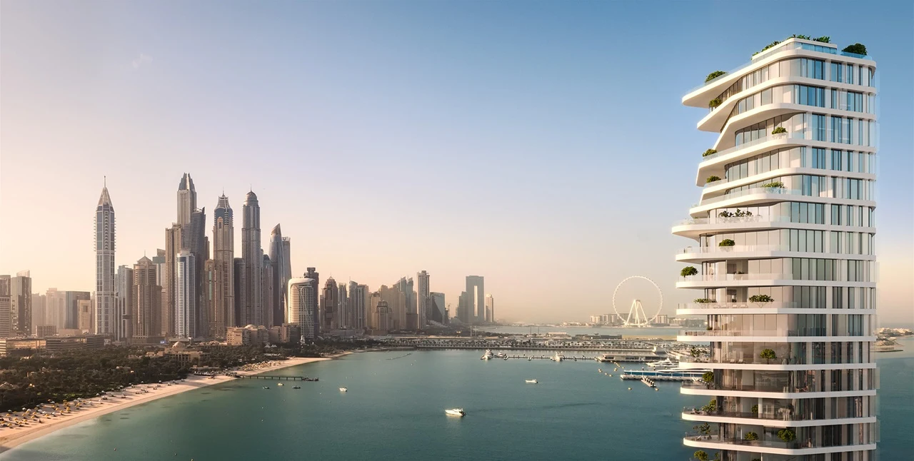 AVA at Palm Jumeirah, Dorchester Collection by OMNIYAT waterfront residences overlooking Dubai Marina skyline and luxury coastal views in Dubai Presented by Tohid Fetrat