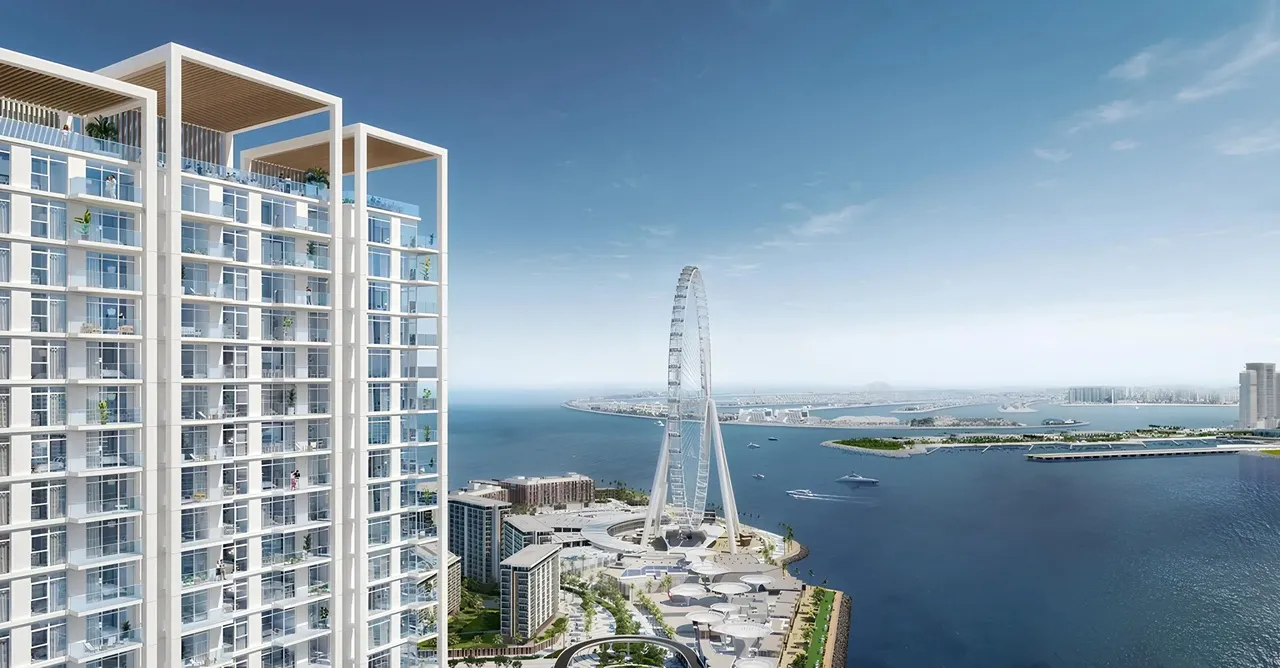 Bluewaters Bay at Bluewaters Island by Meraas residential tower with Ain Dubai and waterfront views in Dubai Presented by Tohid Fetrat