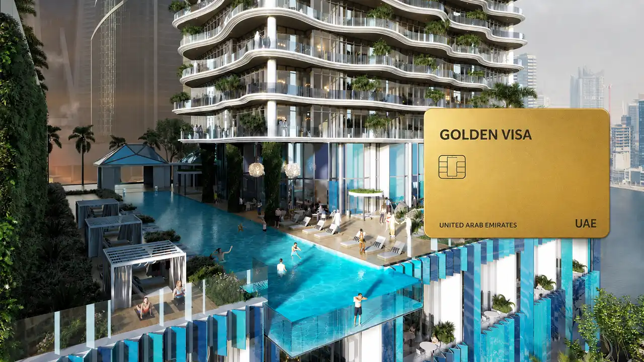 CHIC Tower by DAMAC in Business Bay Golden Visa eligibility image highlighting Dubai property investment residency opportunities Presented by Tohid Fetrat