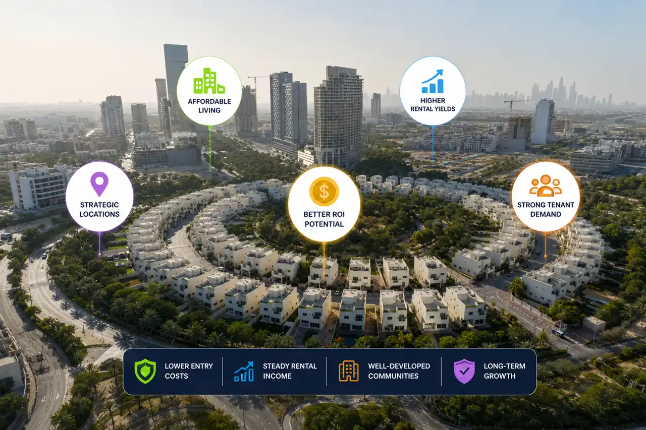 Dubai Areas With High Rental Yields featuring residential communities strong tenant demand higher rental returns affordable living and long term investment growth Presented by Tohid Fetrat