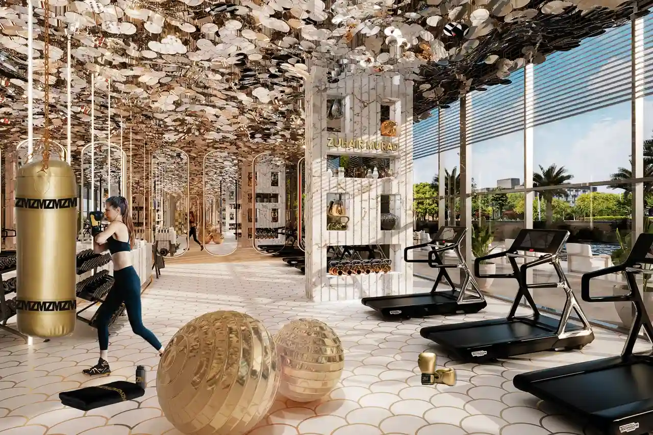 Elegance Tower by DAMAC in Downtown Dubai featuring a luxury fitness center with premium gym equipment and designer interiors in Dubai - Presented by Tohid Fetrat