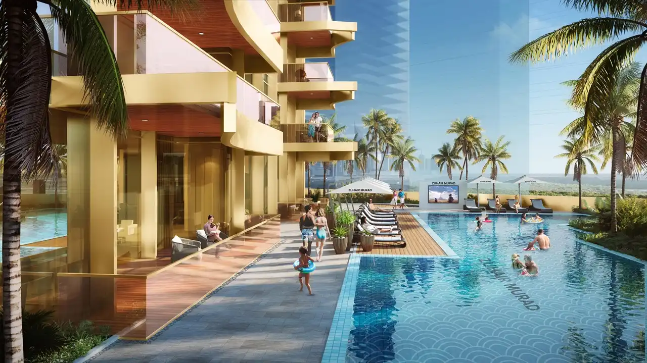 Elegance Tower by DAMAC in Downtown Dubai featuring resort style swimming pool and outdoor leisure amenities in Dubai - Presented by Tohid Fetrat