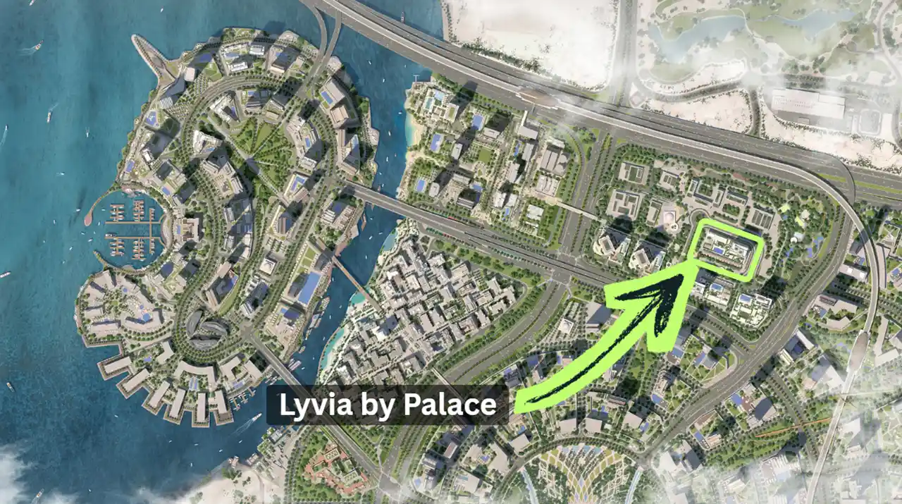 Lyvia by Palace at Dubai Creek Harbour by Emaar Properties location within Dubai Creek Harbour masterplan in Dubai - Presented by Tohid Fetrat