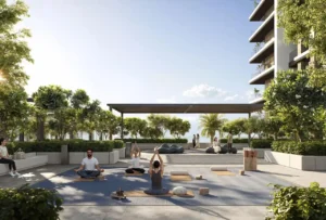 Lyvia by Palace at Dubai Creek Harbour by Emaar Properties outdoor yoga and wellness area surrounded by landscaped gardens in Dubai - Presented by Tohid Fetrat