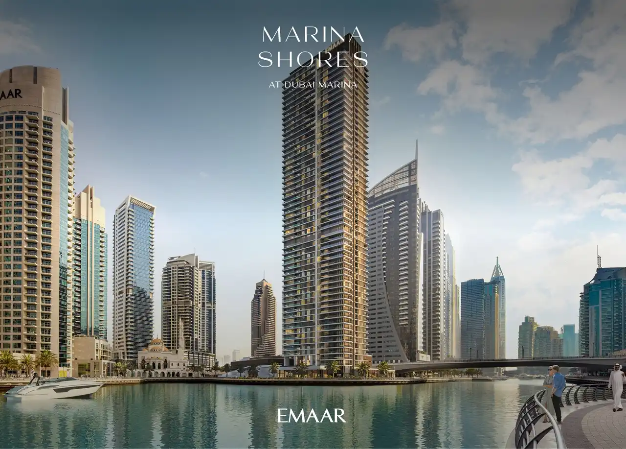 Marina Shores at Dubai Marina by Emaar Properties waterfront residential tower overlooking Dubai Marina canal in Dubai Presented by Tohid Fetrat