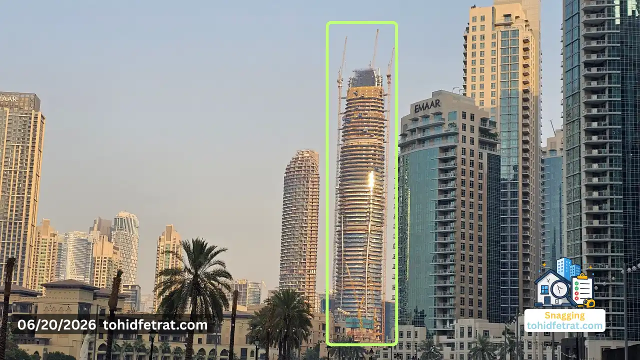 Mercedes Benz Places Why Snagging Matters at This Stage showing the tower under construction on 20 June 2026 in Dubai Captured by Tohid Fetrat