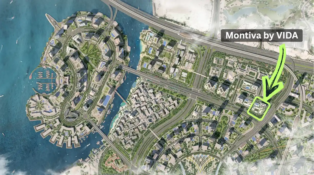 Montiva by VIDA at Dubai Creek Harbour by Emaar location within Dubai Creek Harbour master community map in Dubai - Presented by Tohid Fetrat