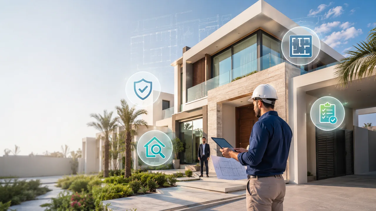 Off Plan Pre Handover Snagging in Dubai showing a professional inspector verifying plans specifications workmanship and property condition before final handover Presented by Tohid Fetrat